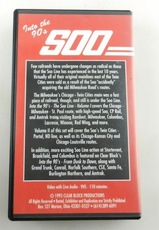 Train VHS Tape INTO THE 90 ' s SOO LINE VOLUME 1 Chicago Milwaukee St Paul F40 2