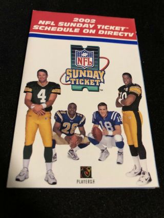 2002 Nfl Football Pocket Schedule Sunday Ticket/directv Version Brett Favre