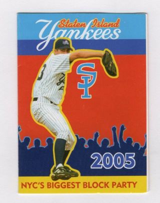 2005 Staten Island Yankees Pocket Schedule Minor League Baseball