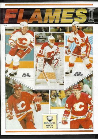 1988 - 89 Nhl Hockey Program,  Minnesota North Star At Calgary Flames,  Oct 19