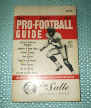 1967 Nfl Afl Pro Football Guide