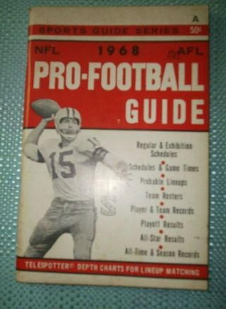 1968 Nfl Afl Pro Football Guide Bart Starr Green Bay Gb Packers