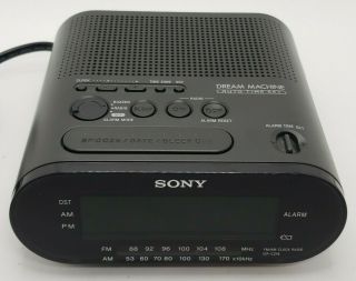 Sony Dream Machine Am/fm Alarm Clock Radio Model Icf - C218 Black - Great