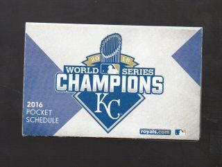 2016 Kansas City Royals Pocket Schedule