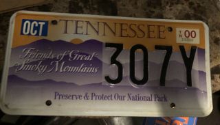 Tennessee State Smoky Mountains Preserve & Protect National Parks License Plate