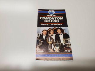 Rs20 Edmonton Oilers 1986/87 Nhl Hockey Pocket Schedule - Molson