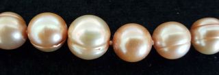 Orange Stained Cultured Pearl Vintage Art Deco Antique Necklace