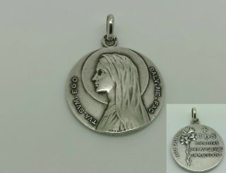 Antique French Sterling Silver Virgin Mary Ecole Chevreul Pendant Penin Poncet