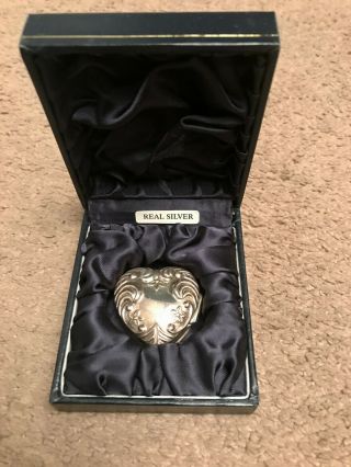Martin Hall & Co 925 Sterling Silver Antique Heart Shape Pill Box