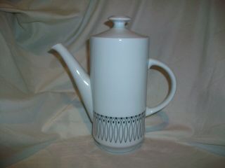 Vintage Harmony House Finlandia Tea Coffee Pot Black White Mid Century Modern