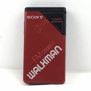 Vintage Sony Walkman Srf - 20w Red Fm Stereo Radio 1980s