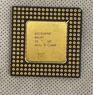 Intel A80486dx - 33 Ceramic Gold Cpu Processor I486 80486 Dx 33mhz Vintage 1989