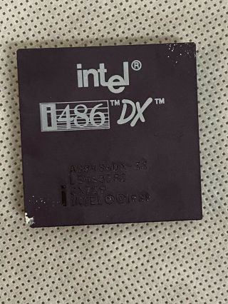 INTEL A80486DX - 33 Ceramic Gold CPU Processor i486 80486 DX 33MHz Vintage 1989 2