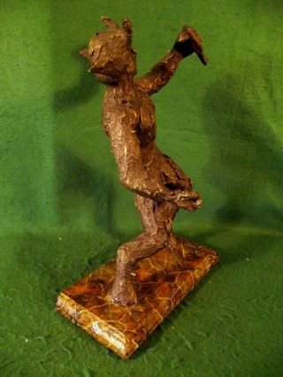 Antique Patina Style Bronzed Nude Devil Satyr Pan Occult Sculpture Male Figure 2
