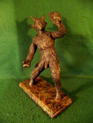 Antique Patina Style Bronzed Nude Devil Satyr Pan Occult Sculpture Male Figure 3