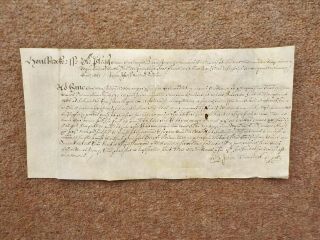 1663 Holbrook Derbyshire 17th Century Hand Written Latin Vellum Deed Document