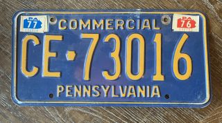 1976 1977 Pennsylvania Commercial License Plate Ce - 73016