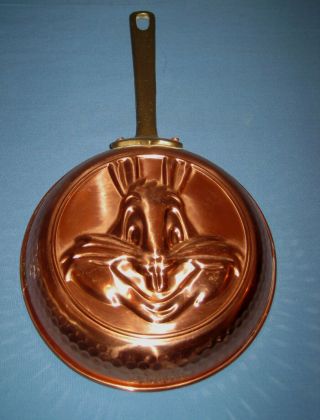 Vtg Brass/copper/tin Lined Cake Jello Baking Mold/pan Bugs Bunny