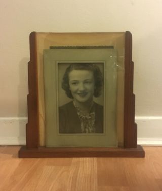 Art Deco Wooden Frame With Photo Of 1920 