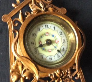 Ornate Vintage Possible French Mantle Clock With Pretty Ornate Dial