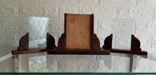 Vintage 1930s Art Deco Trio Of Wooden And Glass Photo Frames -