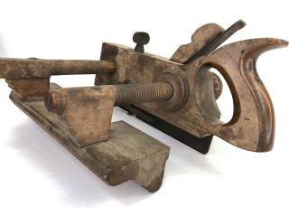 Antique Sandusky Tool Co.  Ohio Wood Screw Plow Molding Plane Adjustable Fence