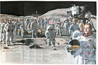 ⫸ 1973 - 9 September Teammates Man Greatest Adventure Moon National Geographic Map