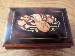 Sorrento Ware Musical Jewellery Box Plays Well.  Unusual Mandolin Music Design