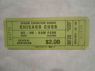 Chicago Cubs Ticket Ho - Ho Kam Park Mesa Az Spring Exhibition Games