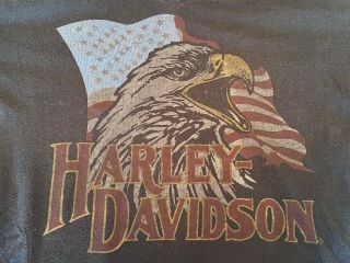 Harley Davidson Black Shirt T - Shirt X - Large Xl Eagle America Usa Red White Blue