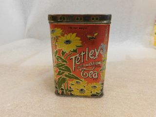 Antique Tetley India & Ceylon Tea 1lb Tin Half Full With Tea England