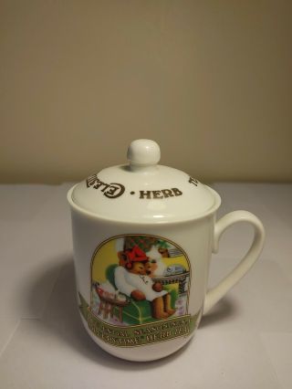 Vintage Celestial Seasonings Sleepytime Herb Tea Mug W Lid Made Taiwan 1985