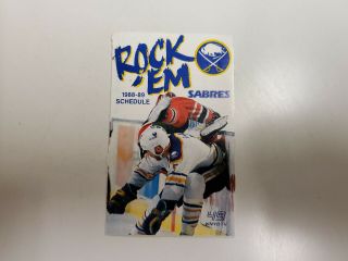Rs20 Buffalo Sabres 1988/89 Nhl Hockey Pocket Schedule - Marine Midland Bank