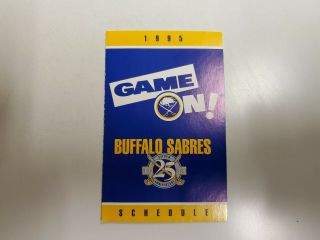 Rs20 Buffalo Sabres 1994/95 Nhl Hockey Pocket Schedule - Marine Mid.  (revised)