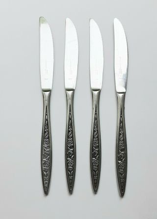 (4) Vintage Ekco Eterna Santiago Stainless Japan Dinner Knives