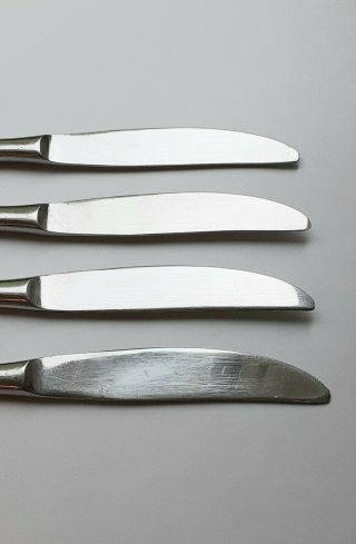 (4) Vintage Ekco Eterna SANTIAGO Stainless Japan Dinner Knives 2