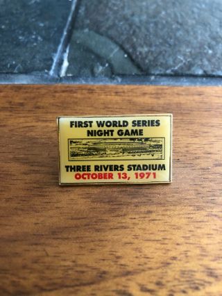 Pittsburgh Sun Pin First World Series Night Game Three Rivers Stadium 1971