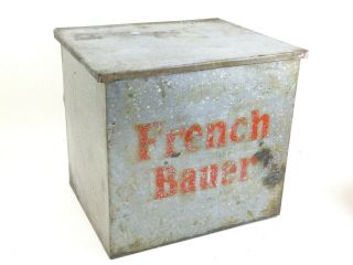Antique French Bauer Dairy Milk Bottle Metal Porch Box Cooler Cincinnati Ohio