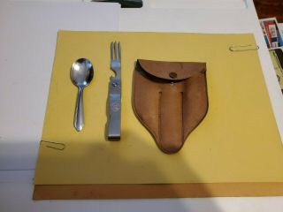 Vintage Bsa Boy Scouts Of America National Council Fork/spoon Travel Utensil Kit