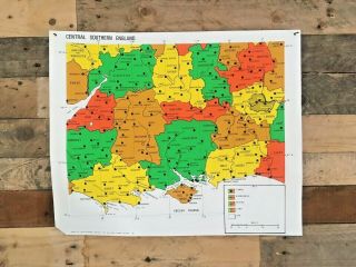 Vintage Rnib Braille Relief Map Of Central Southern England School Blind Poster