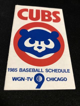 1985 Chicago Cubs Baseball Pocket Schedule Wgn Tv9/kodak Version