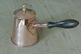 19th Century Early Victorian Copper Coffee Pot Castellated Seam