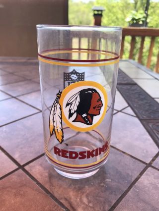 Vintage Mobil Oil Nfl Washington Redskins Football Team Drinking Glass 14oz