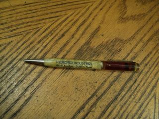 Vintage Mascot Mechanical Pencil Hydrotex Industries Dallas 1 Texas Oil Cap Top