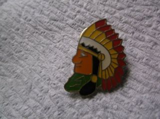 Cleveland Indians Stadium Lapel Pin Chief - Wahoo - Vintage Sunoco RARE 3