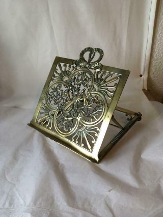 Antique Victorian Brass Folding Book Stand - Townsend & Co
