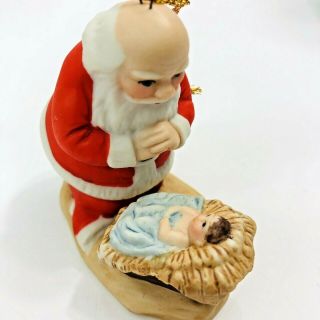 Santa Claus Baby Jesus Christmas Ornament Vintage The Kneeling Santa Roman Inc