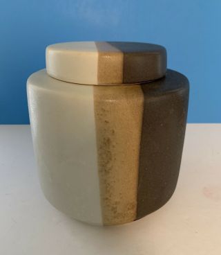 Vintage Mccoy Sandstone Large Kitchen Canister/cookie Jar W/lid 214 - 1970 
