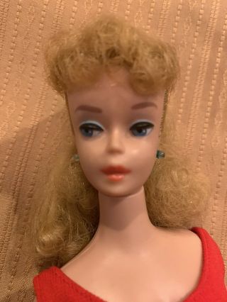 1962 Vintage Titian Ponytail Barbie With Pedestal 2