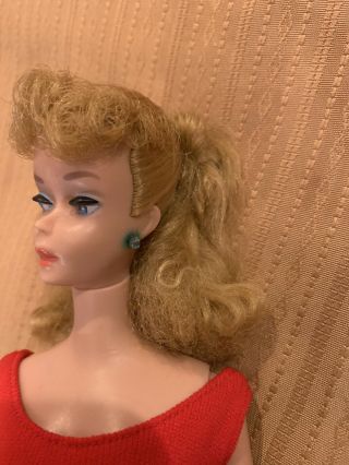 1962 Vintage Titian Ponytail Barbie With Pedestal 3